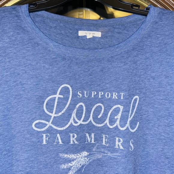 NEW! Maurices Support Local Farmers Graphic Short Sleeve T-Shirt In Vintage Blue - Picture 8 of 16